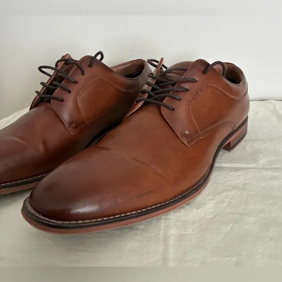 Madden Ortholite Men’s Vegan Leather Oxford Lace-up Dress Shoes, Cognac; Size 13